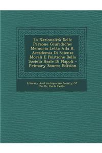 Nazionalita Delle Persone Giuridiche