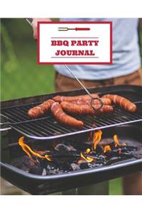 BBQ Party Journal: 110 Page 8x10 Blank Recipe Journal Full Color Pages