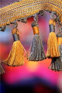 Gold and Gray Tassels Decorative Fabric Art Journal