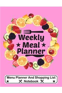 Weekly Meal Planner - Menu Planner And Shopping List Notebook