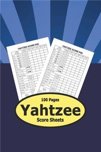 Yahtzee Score Sheets - 100 Pages