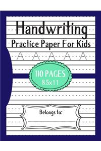 Handwriting Practice Paper for Kids
