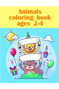 Animals coloring book ages 2-4