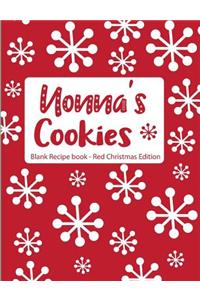 Nonna's Cookies Blank Recipe Book Red Christmas Edition