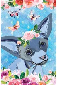 Journal Notebook For Dog Lovers Chihuahua In Flowers