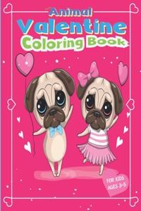 Funny Animal Valentine Coloring Book For Kids Ages 3-5