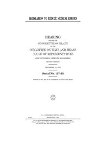 Legislation to reduce medical errors