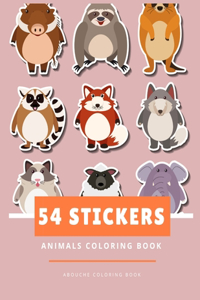 54 Stickers Animals Coloring Book