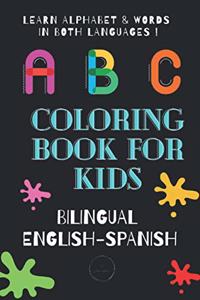 ABC Coloring Book for Kids Bilingual English Spanish