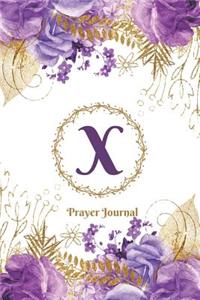 Praise and Worship Prayer Journal - Purple Rose Passion - Monogram Letter X