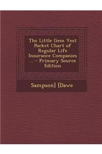 Little Gem Vest Pocket Chart of Regular Life Insurance Companies ...