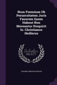 Num Foeminae Ob Peruersitatem Juris Fauorem Quem Habent Non Mereantur Disquirit Io. Christianus Hedlerus