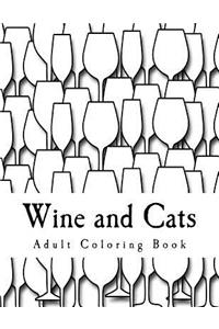 Wine and Cats Adult Coloring Book