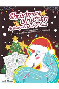 Christmas Unicorn Activity Book For Kids