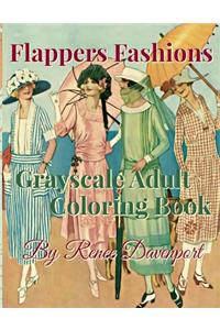 Flappers Fashions Grayscale Adult Coloring Book