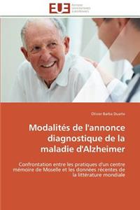 Modalités de l'Annonce Diagnostique de la Maladie d'Alzheimer