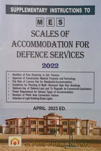 Supplementary Instructions to MES Scales of Accommodation for Defence Services, April 2023 Edition