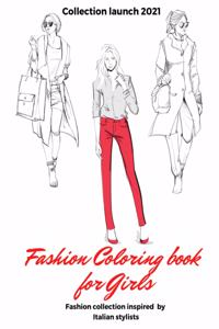 Fashion coloring book for girls