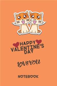 Cute Cats Valentine's Day Gift for Cat lovers Notebook journal