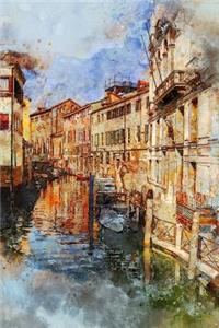 Nice Watercolor of a Canal in Venice, Italy Journal