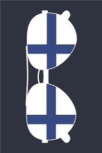 Finland Notebook 'Finland Sunglasses' - Holiday Planner - Finnish Flag Diary - Finland Travel Journal
