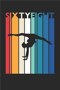 Gymnastics Notebook for 68 Year Old Women and Men - Vintage Gymnastics Journal - 68th Birthday Gift for Gymnast Diary