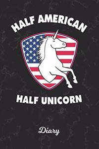 Diary: America Unicorn Personal Writing Pad Journal - American Cover - Record Daily Entries for aspiring Journalists, Reporters & Writers - Note Thoughts &