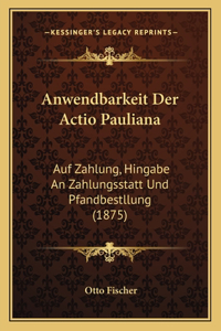 Anwendbarkeit Der Actio Pauliana