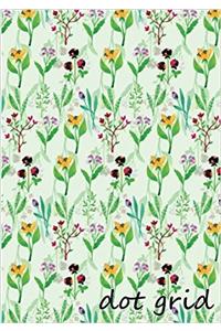 Dot Grid Notebook Mini Flowers Pattern
