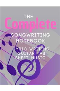 Songwriting Notebook: Music Journal mix of lyric paper sheet and guitar tab