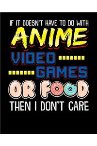If It Doesn't Have To Do With Anime Video Games Or Food Then I Don't Care