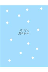 Inverse Blue Pastel Stylish Modern Dotted Notebook, Dot Grid Sketcher (8.5x11) Large Journal