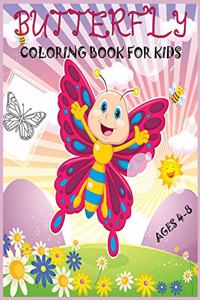 Butterfly Coloring Book for Kids Ages 4-8