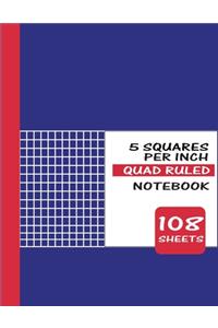 5 squares per inch quad ruled notebook