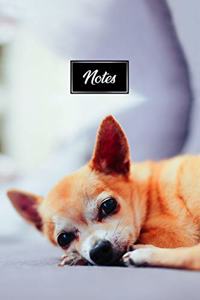 Chihuahua Dog Pup Puppy Doggie Notebook Bullet Journal Diary Composition Book Notepad - Resting on Floor