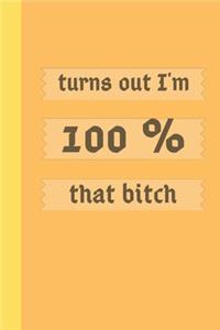 turns out I'm 100% that bitch