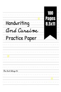Handwriting And Cursive Practice Paper