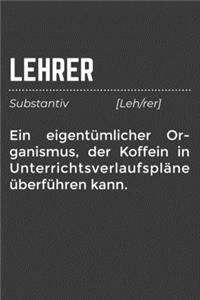 Lehrer Ein eigentümlicher Organismus, der Koffein in Unterrichtsverlaufspläne überführen kann