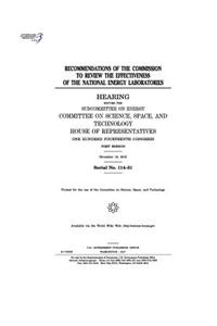 Recommendations of the Commission to Review the Effectiveness of the National Energy Laboratories