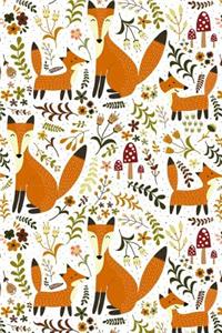 Journal Notebook Cute Foxes Pattern 1