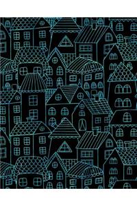 Journal Notebook Cute Houses Pattern 6