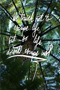 We Travel not to escape life, but so life doesn't escape us