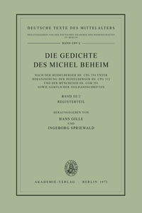 Gedichte des Michel Beheim, Band III/2, Registerteil