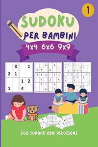 Sudoku per bambini 4x4 6x6 9x9
