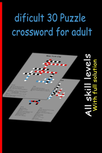 dificult 30 Puzzle crossword for adult