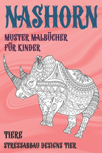 Muster Malbücher für Kinder - Stressabbau Designs Tier - Tiere - Nashorn