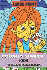 Large Print Color By Number Kids Coloring Book