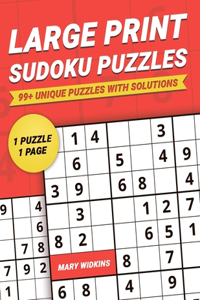 Large Print Sudoku Puzzles 99+ Unique Puzzles With Solutions