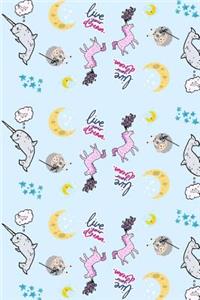 Narwhal Unicorn Sheep Dream Notebook