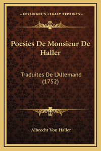 Poesies De Monsieur De Haller